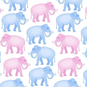 Pink and Blue Elephants