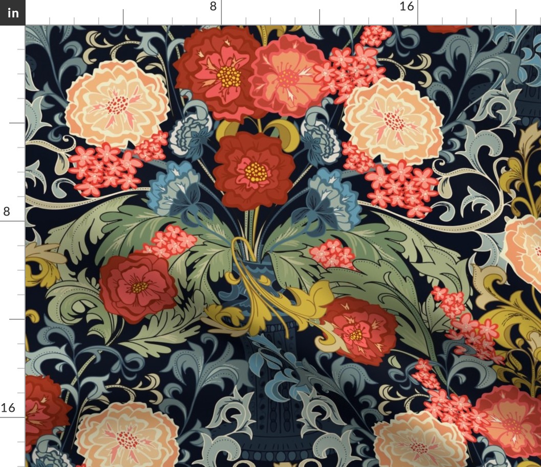 Victorian bouquet Homage to William Morris - M