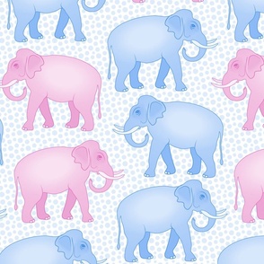 Pink and Blue Elephant Baby