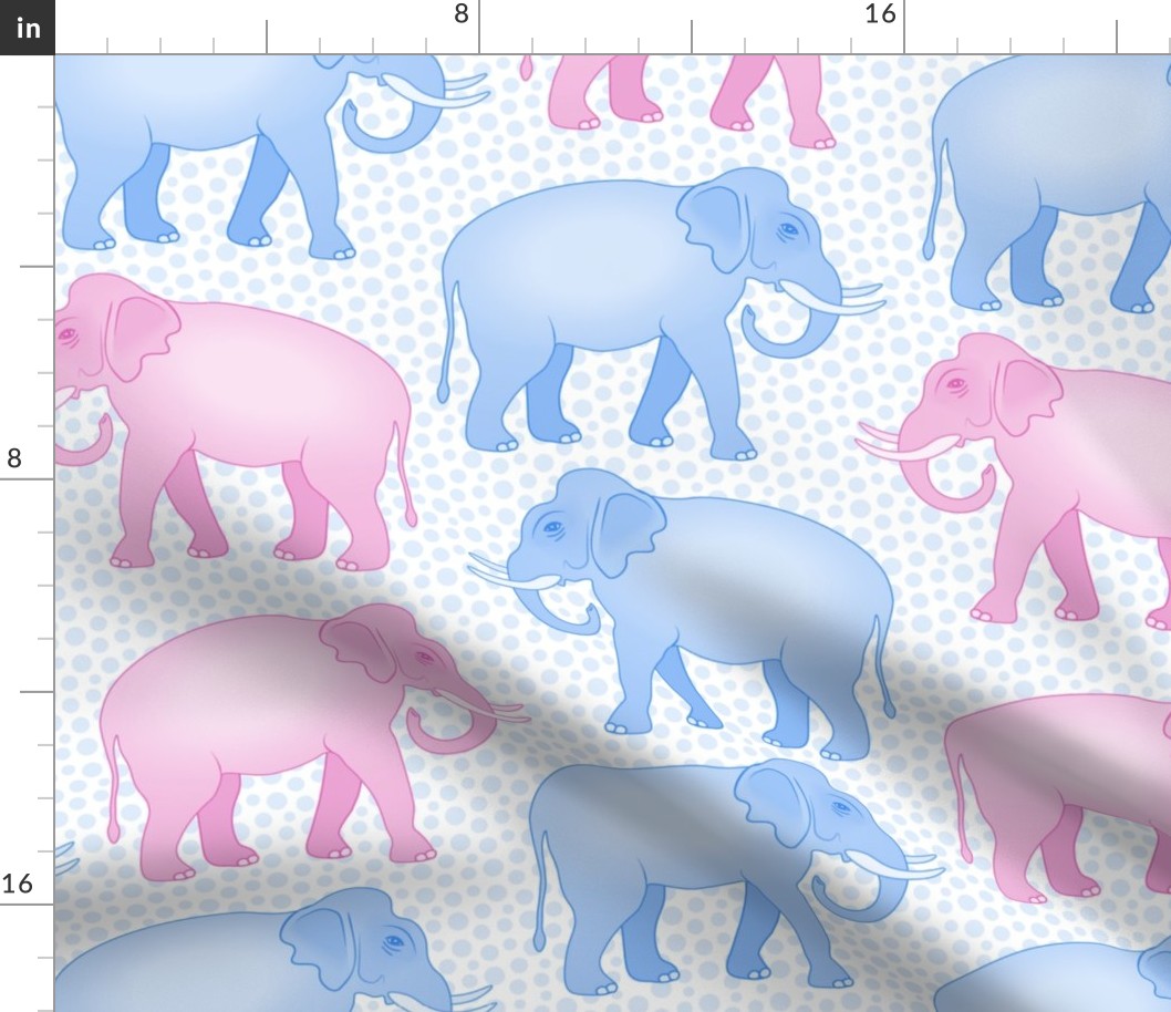 Pink and Blue Elephant Baby