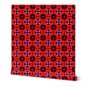 Bright and Colorful Cheerful 80s 90s Throwback Red Geometric Shapes 80s 64