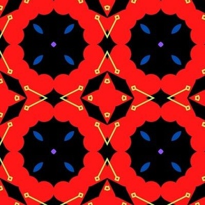 Retro black and red 80s vibrant and cheerful pattern 65