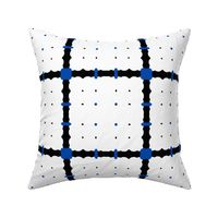 Funky stripes and dots grid - Minimal - White Black and Blue