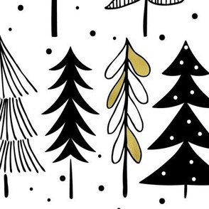 Oh' Christmas Tree - Black White and Gold Large Scale