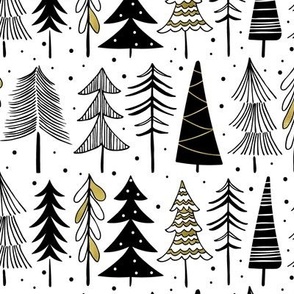 Oh' Christmas Tree - Black White and Gold Regular Scale