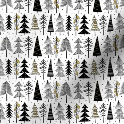 Oh' Christmas Tree - Black White and Gold Small Scale