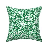  1879 "Mallow" by William Morris - Notre Dame colors -White on Irish Green
