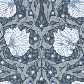 Pimpernel William Morris - 3293 large // slate gray and blue
