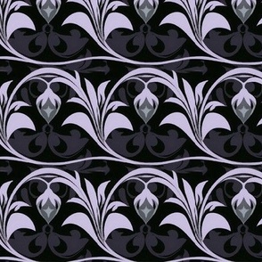 Art Nouveau Floral Flourishes in Royal Purple