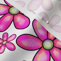 Floral Watercolor Blossom Design Pink Green