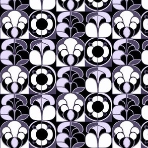 Deco Floral Tiles in Royal Purple