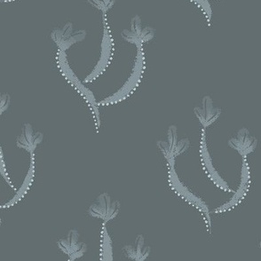 Three Winter Flowers - silver - 12.9in repeat