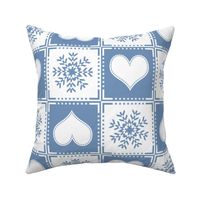 Winter Blue Snowflakes and Hearts