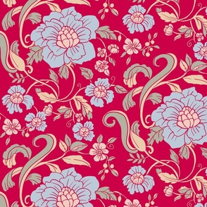 large- Chintz Viva Magenta Floral-2023-with blue flower