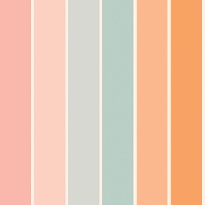 Boho Stripes 16x16 Vertical Stripes Striped Pink, Peachy And Baby Blue