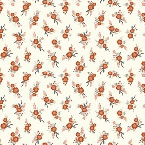 Ditsy Rust Floral - rust, terra cotta, taupe, coral, and ivory