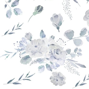 grey rose watercolour pattern 