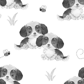 Gray Puppy Dog  Bee Nursery 