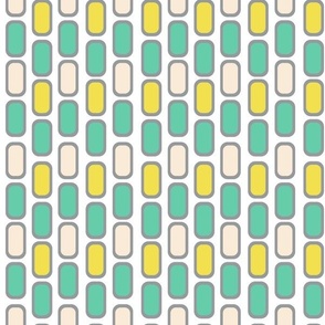 Stylish retro pattern  with a geometric rounded rectangle dash lined on white bg