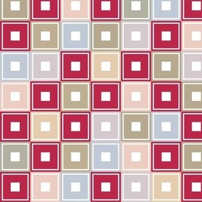 3H All In Ignite Checkerboard - C - L - With White Squares and Borders - Pantone Color Of The Year 2023  Viva Magenta - All Colors Of The Ignite Pantone Color Palette - Pale Dogwood - Gray Sand - Gray Lilac - Pale Khaki - Fields Of Rye - Agate Gray - Plei