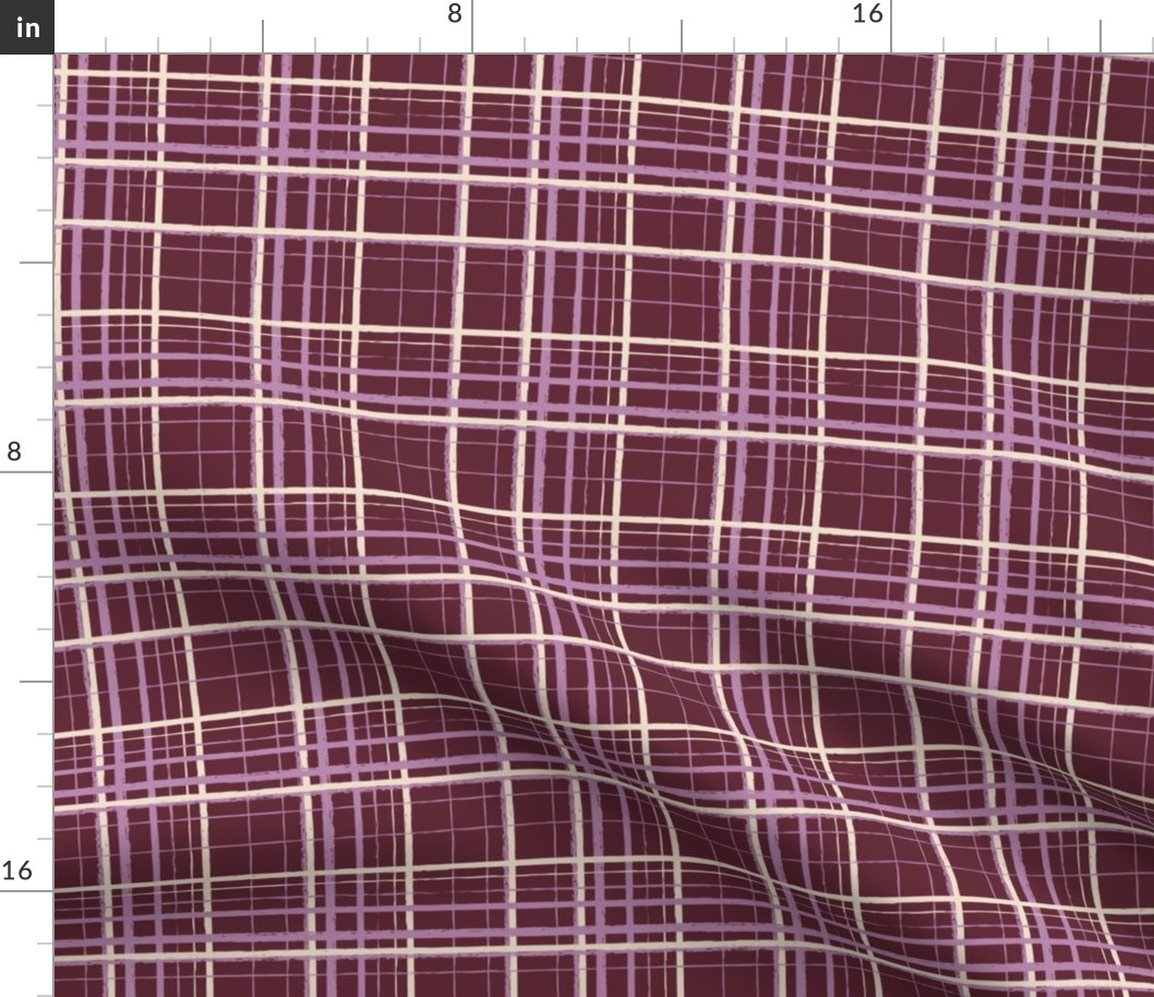 (small scale) checkered plaid with violet and brown