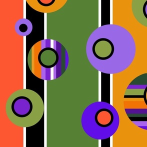 Mid-Century Modern Green/Orange/Purple