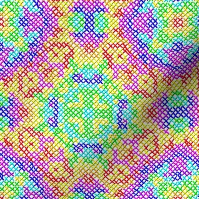 Rainbow Cross Stitch Mandala