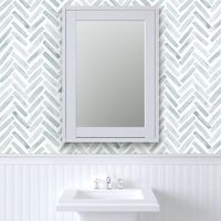 Aquarelle painted Chevron Herringbone in Muted blue Gray - Tradewind