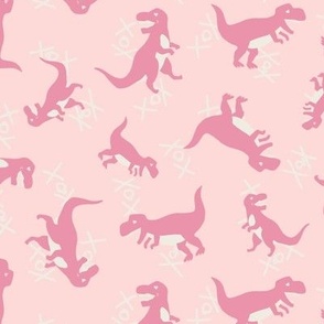 small pink Dinosaurs Valentines tossed