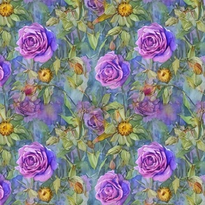 Abstract Purple Florals