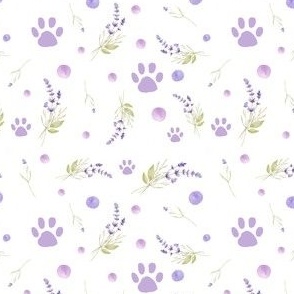 Fur babies paw prints in lavender 