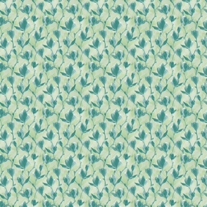 Magnolia - Teal on Green (Tiny Scale)