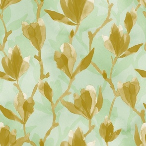 Magnolia - Olive on Green (Large Scale)
