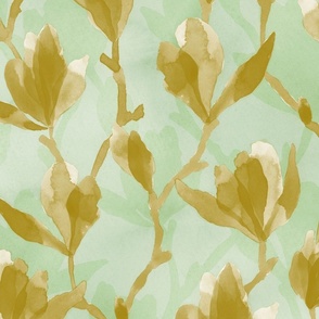 Magnolia - Olive on Green (Jumbo Scale)
