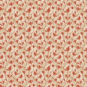 Magnolia - Scarlet on Beige (Tiny Scale)