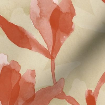 Magnolia - Scarlet on Beige (Jumbo Scale)