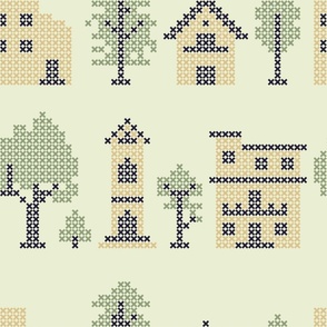 Cross Houses Stitch