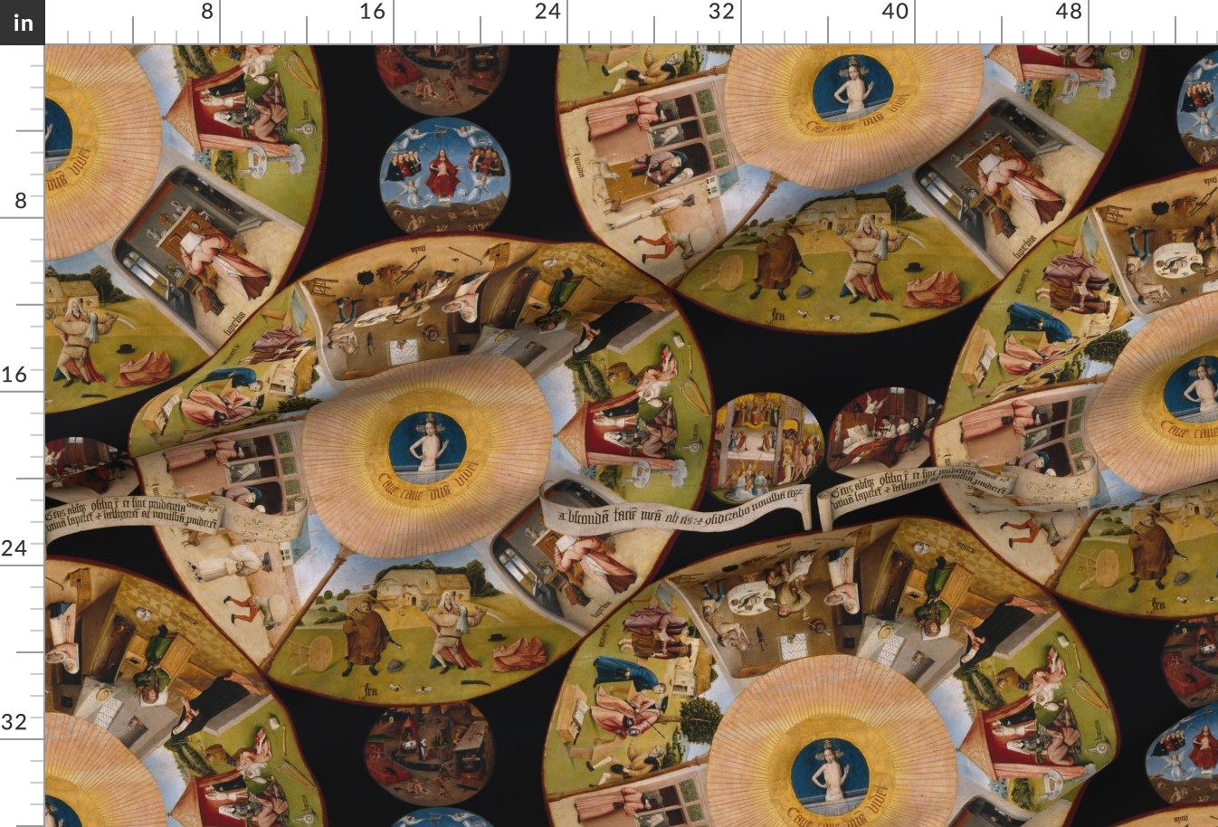 Hieronymus Bosch- The Seven Deadly Sins Fabric | Spoonflower