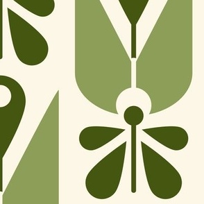 2581 Large - Scandinavian flowers, green