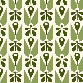 2581 Small - Scandinavian flowers, green