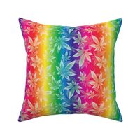 Ganja Cannabis Leaf Design White Rainbow
