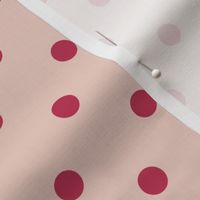 Viva magenta polkadots on pale dogwood