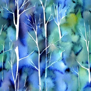 Abstract Watercolor Forrest