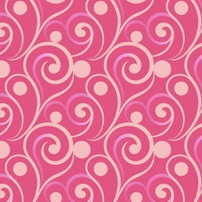Swirling Flourishes in Pink, Peach, and Lavender