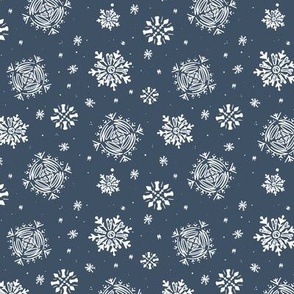 wintery dog snowflakes