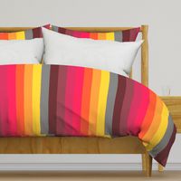 Cabana Stripes in 80's Sunset Rainbow