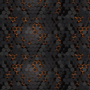 Orange Hexagons