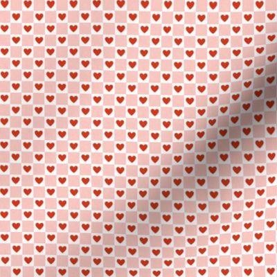 (1/3" scale) Heart Checks - Valentine's Day Hearts - red/pink - C22