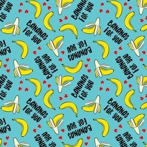 (small scale) bananas for you - blue - banana valentines - C22