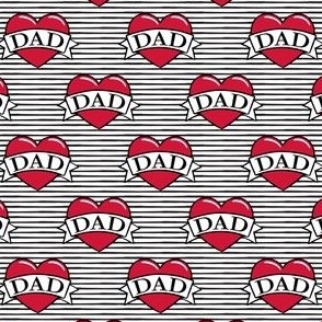 (1" scale)  dad heart tattoo - stripes C22